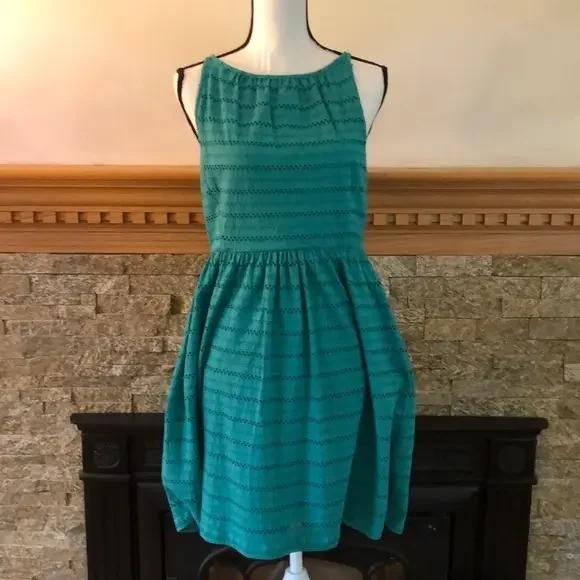 loft green eyelet dress The Georgia Eyelet Midi Dress main image 1